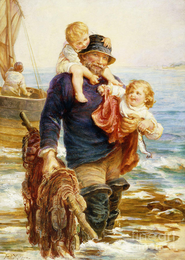 Frederick Morgan Painting - The Ferry by Frederick Morgan