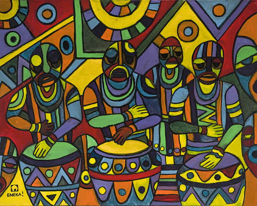 The Festival II Painting by Emeka Okoro