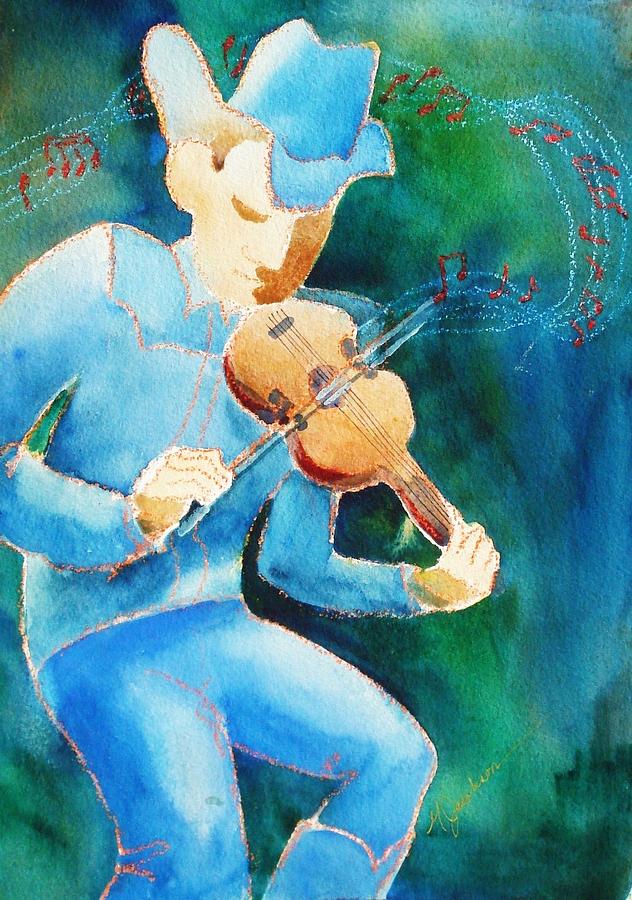 Music Painting - The Fiddler by Marilyn Jacobson