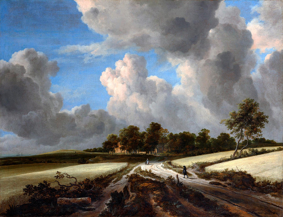Tree Painting - Wheat Fields #10 by Jacob van Ruisdael