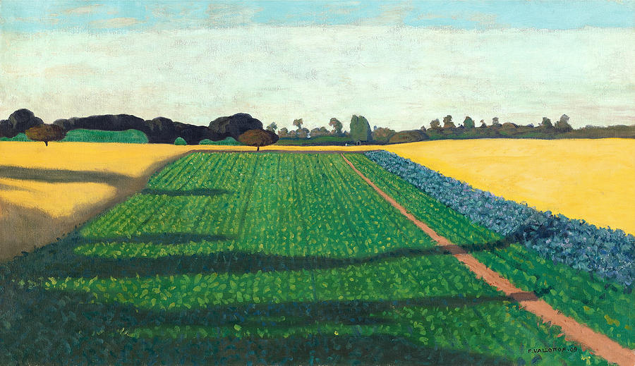 The Fields. Plateau of Red Cross Painting by Felix Vallotton