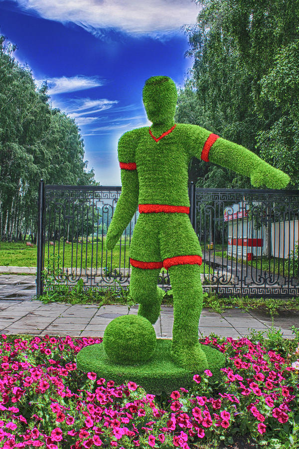 The Figure Of The Football Player Grass Digital Art