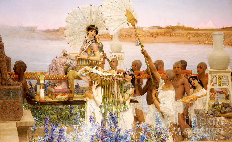 Moses Painting - The Finding of Moses by Lawrence Alma Tadema