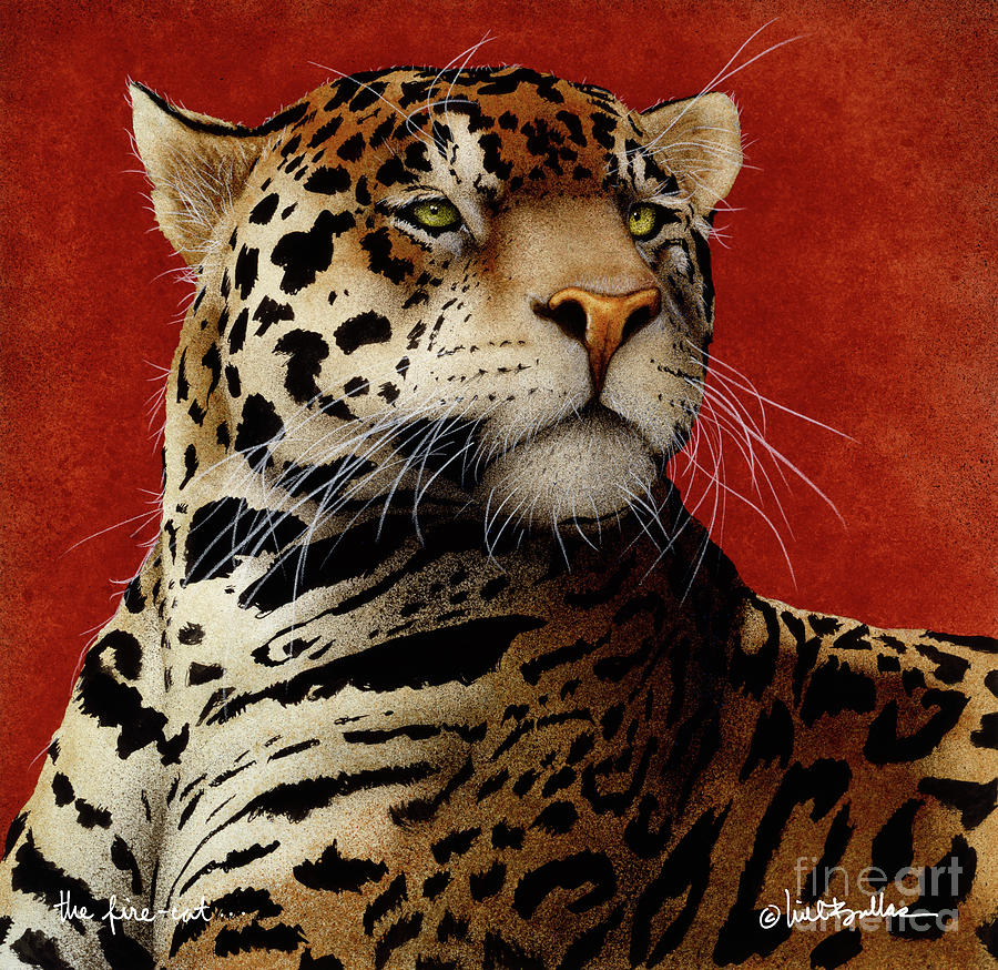 Wildlife Painting - The Fire Cat... by Will Bullas