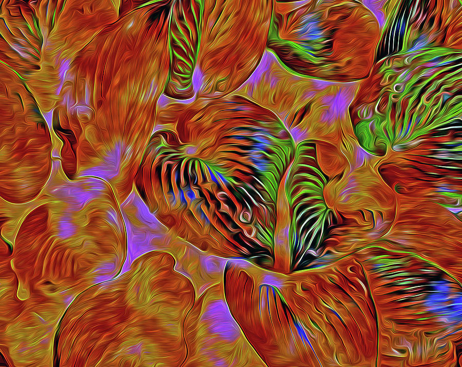 The Fire Leaf 7 Digital Art by Lynda Lehmann