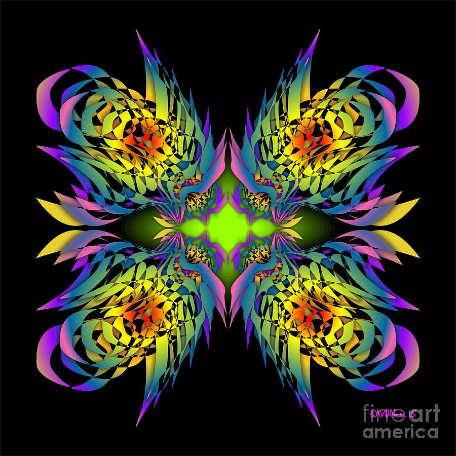 Pattern Digital Art - The Firebirds 6-2 by Walter Neal