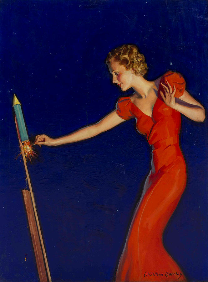 The Firecracker Painting By McClelland Barclay