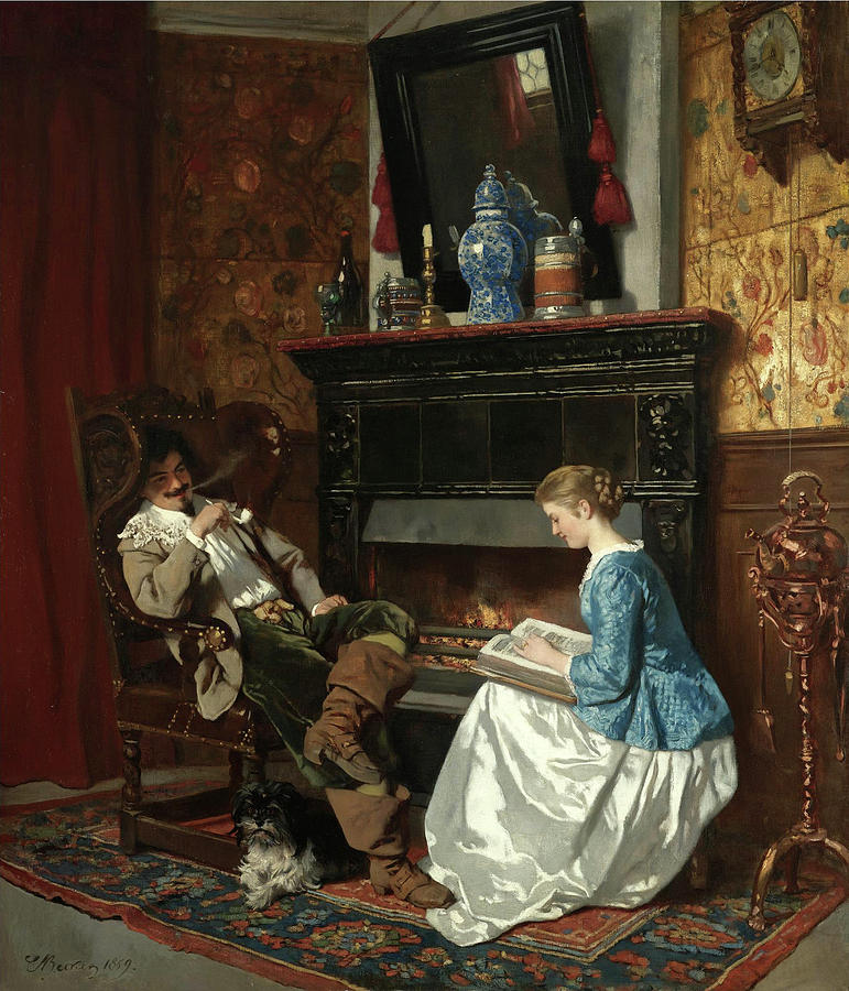 The Fireside Story Painting by Carl Becker