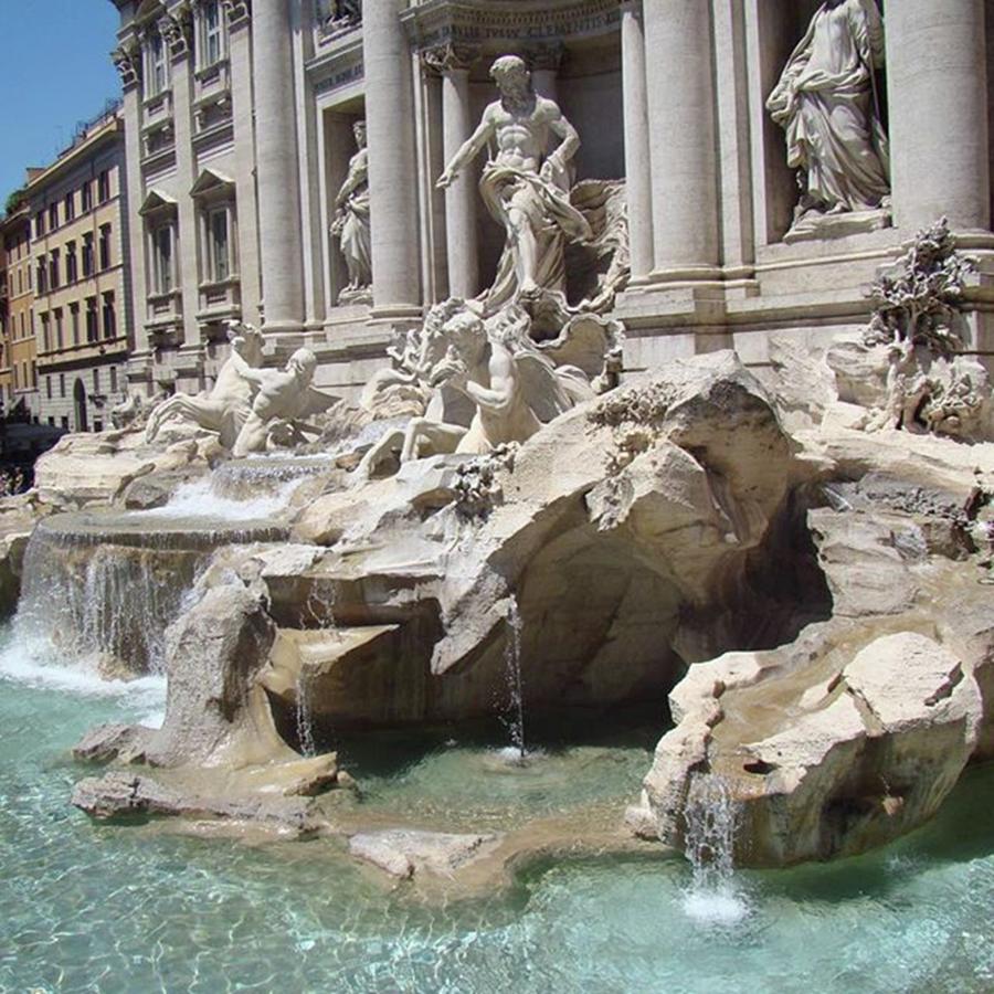 Fountain Photograph - The First Time I Saw The Trevi Fountain by K S