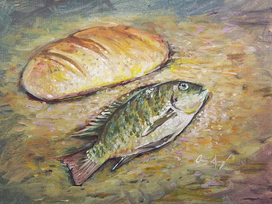 The Fish and the Bread Painting by Aaron Spong