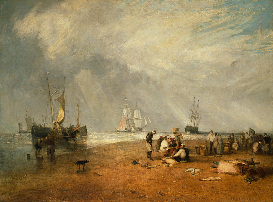 The Fish Market at Hastings Beach Painting by Joseph Mallord William Turner