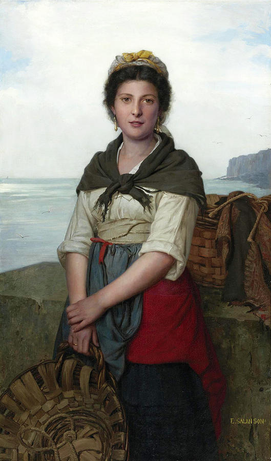 The Fishergirl Painting by Eugenie Marie Salanson