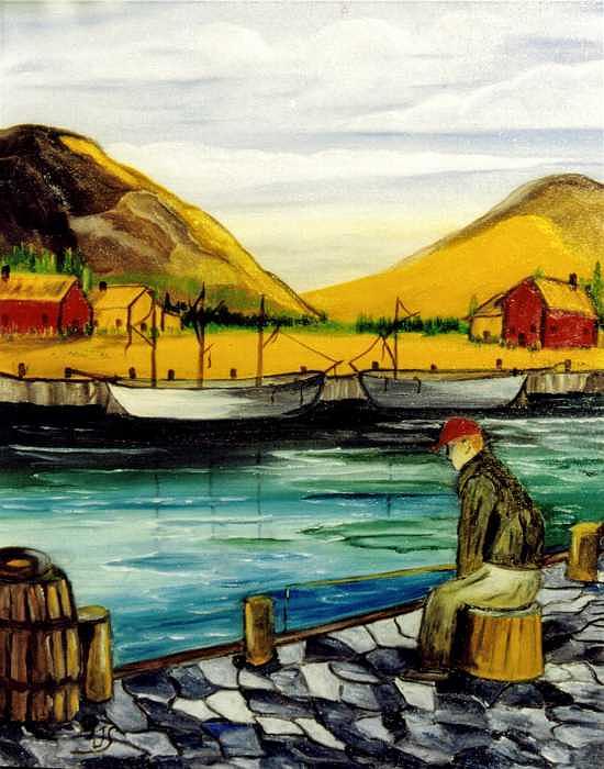 The Fisherman Painting - The Fisherman by Paul james  Schumann