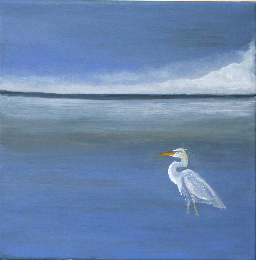 Heron Painting - The Fisherman by Victoria Sheridan