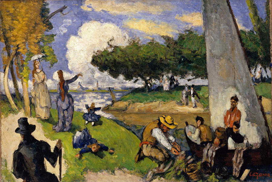 The Fishermen. Fantastic Scene Painting by Paul Cezanne