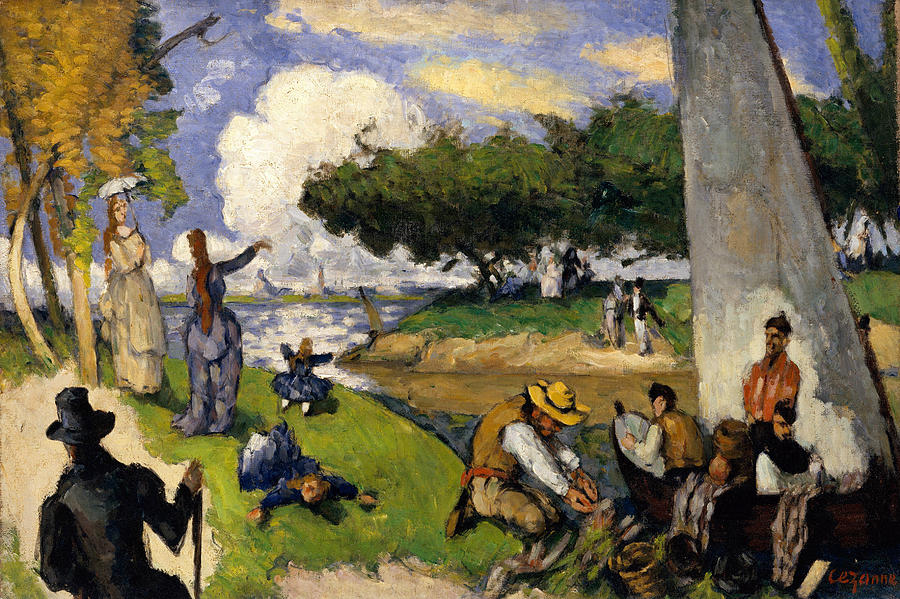 The Fishermen  Painting by Paul Cezanne