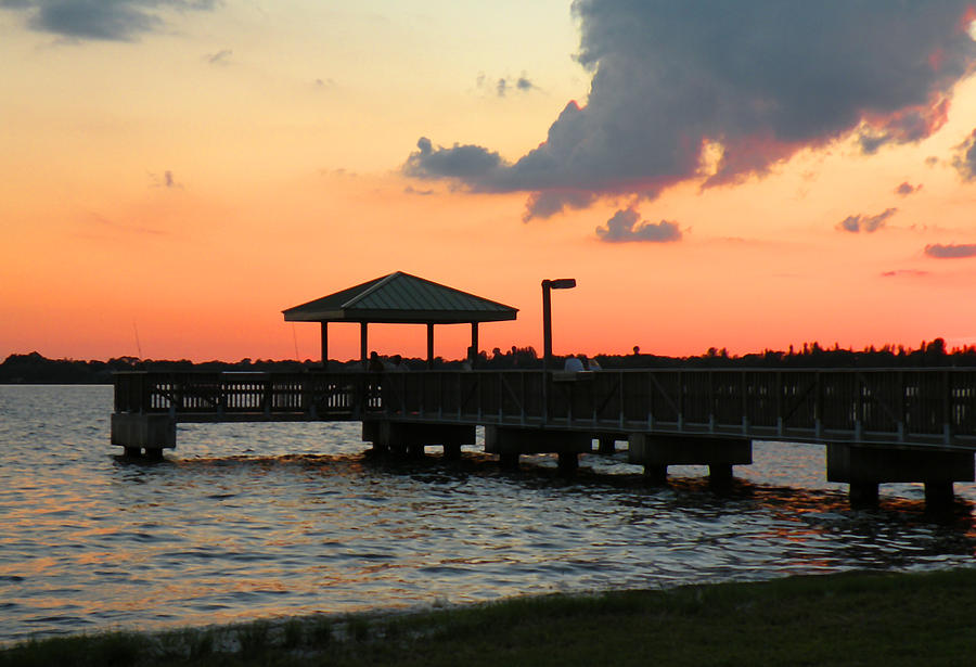 The Fishing Dock at Sunset Photograph by Rosalie Scanlon