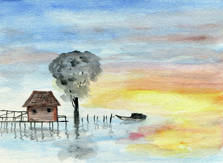 The Fishing Shack Painting by R Kyllo