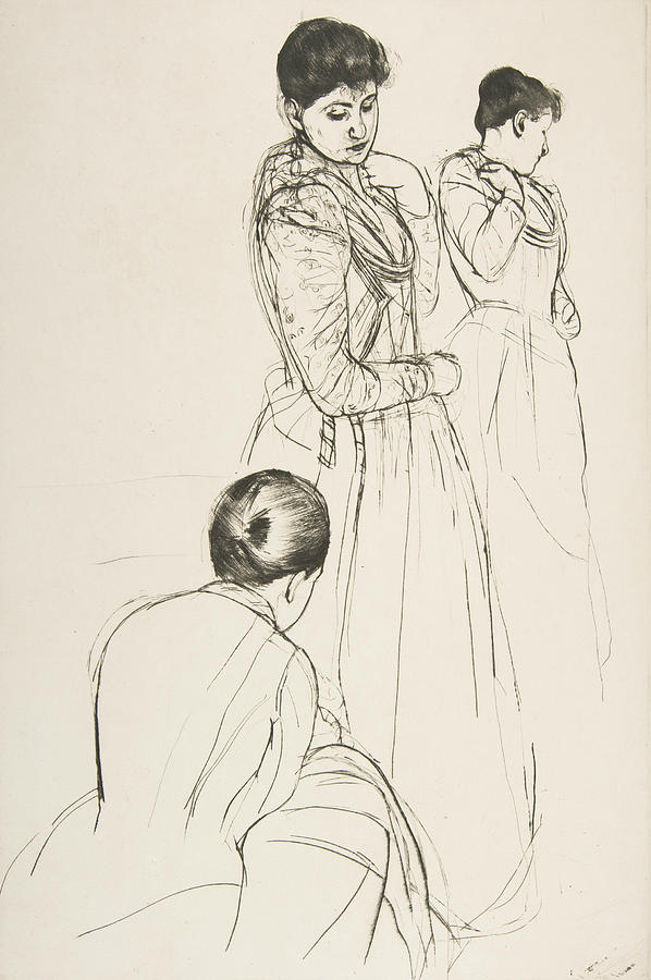 The Fitting, 1890-1891 Relief by Mary Cassatt