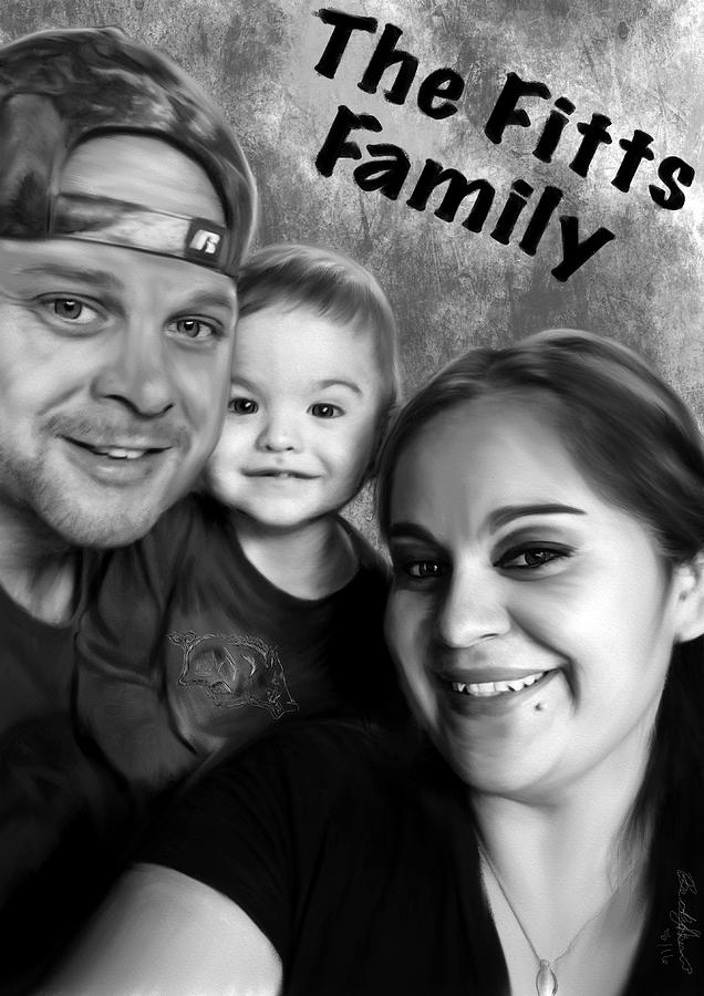 The Fitts Family Drawing by Becky Herrera