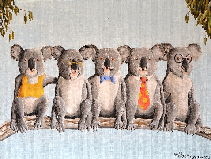 The Five Koalas Painting by Winton Bochanowicz