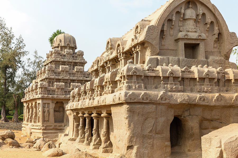 The Five Rathas, Yudhishthir ratha, Bhima ratha, Mahabalipuram ...