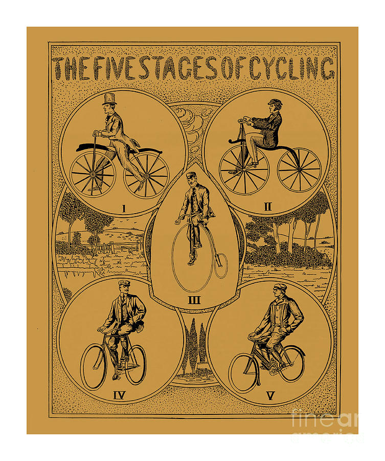 The five stages of cycling Digital Art by Heidi De Leeuw