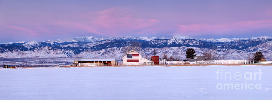 The Flag Barn and the Mountains  Photograph by Ronda Kimbrow