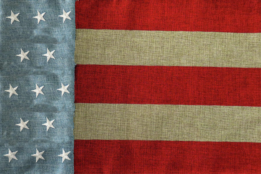 Vintage textured US Flag Photograph by Tom Prendergast