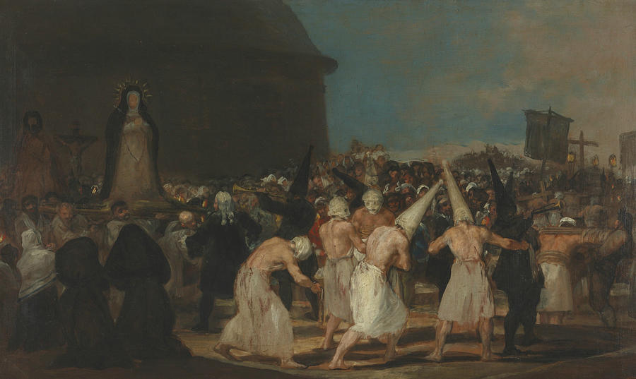 The Flagellants Painting by Francisco Goya