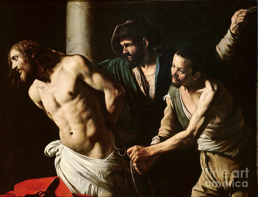Caravaggio Painting - The Flagellation of Christ by Caravaggio by Caravaggio