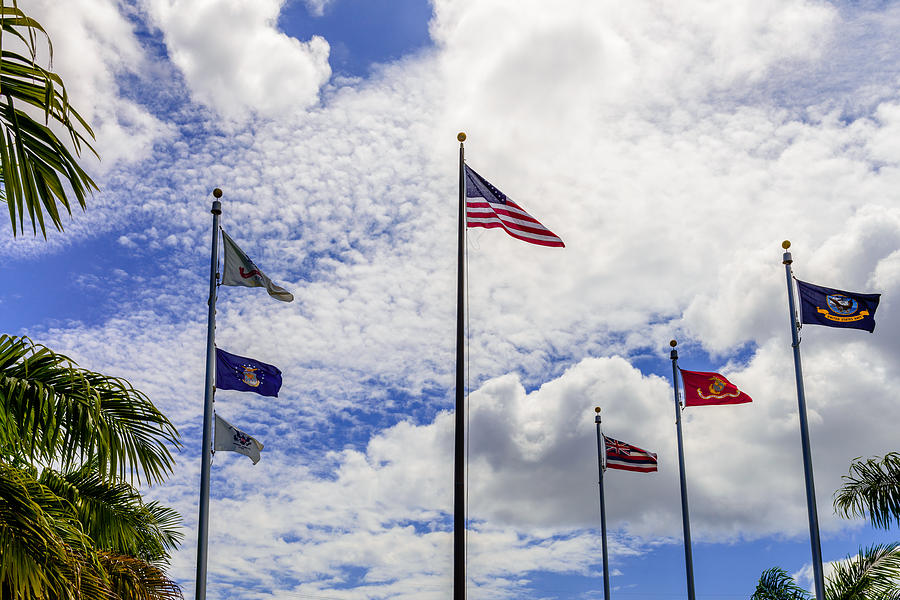 The Flags of Pearl Harbor. Photograph by Michael Scott