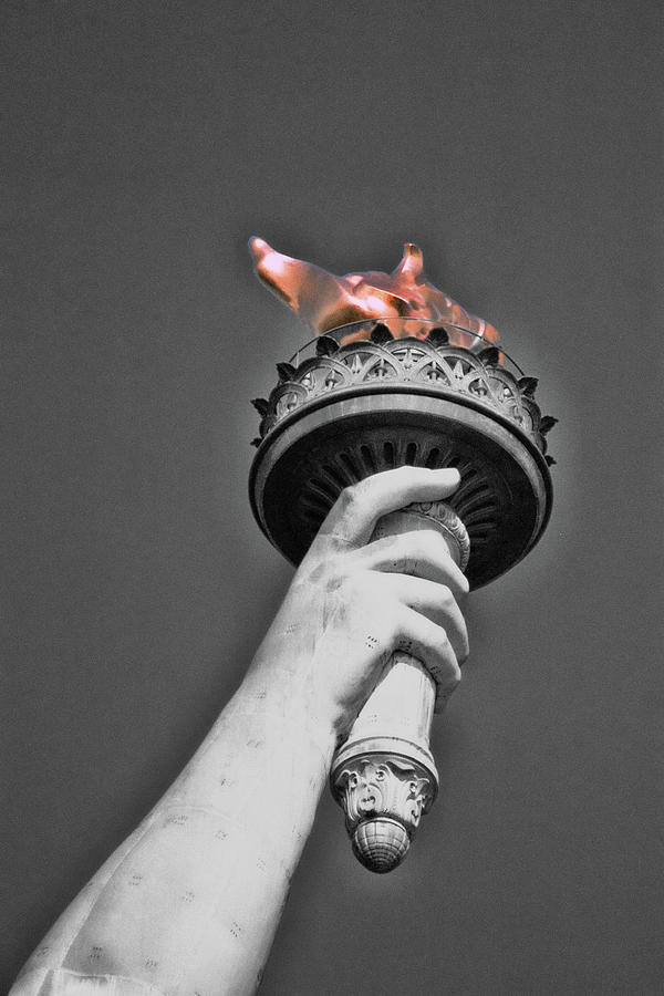 The Flame of Liberty - B and W Photograph by Allen Beatty