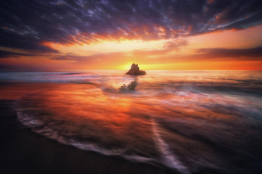 The flaming rock Photograph by Mikel Martinez de Osaba