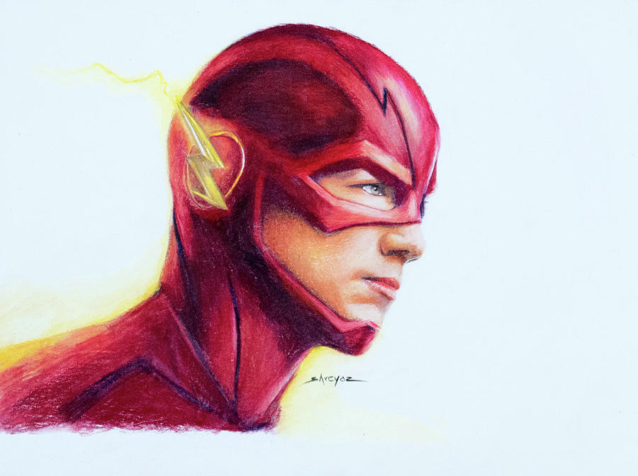 The Flash Face Drawing / Top Five Comic Book, SciFi, Fantasy or Horror