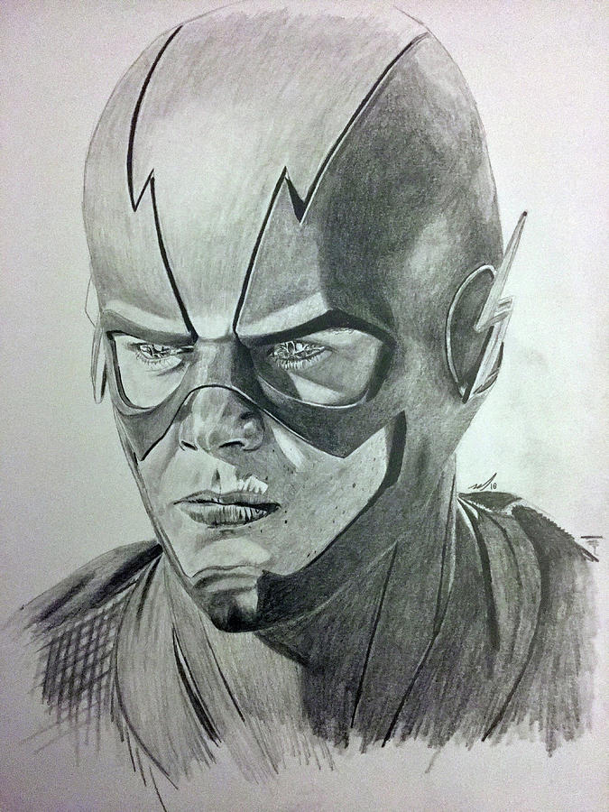 Superhero Drawing - The Flash by Michael McKenzie