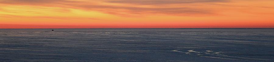 The Flatness Of Frozen Lake Simcoe Three  Digital Art by Lyle Crump