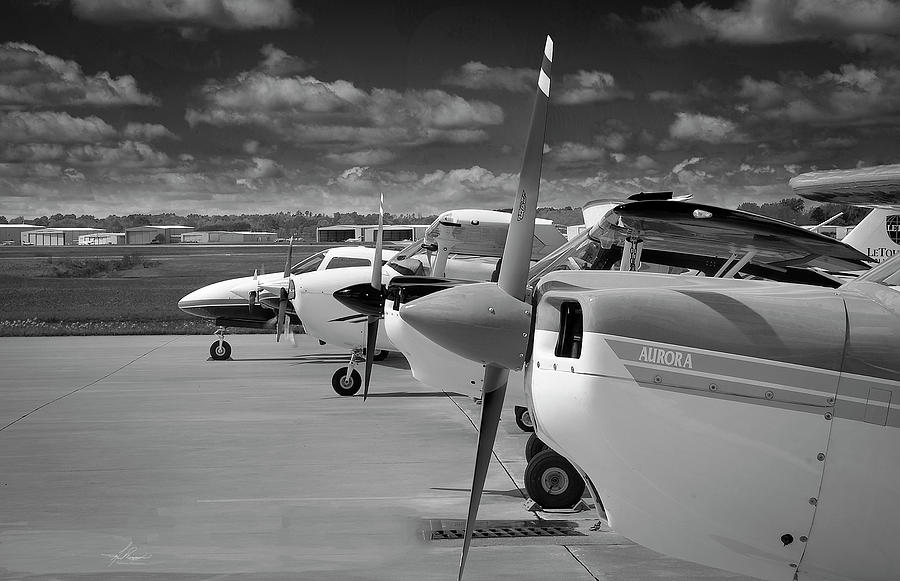 Airplane Photograph - The Fleet in Black and White by Phil And Karen Rispin