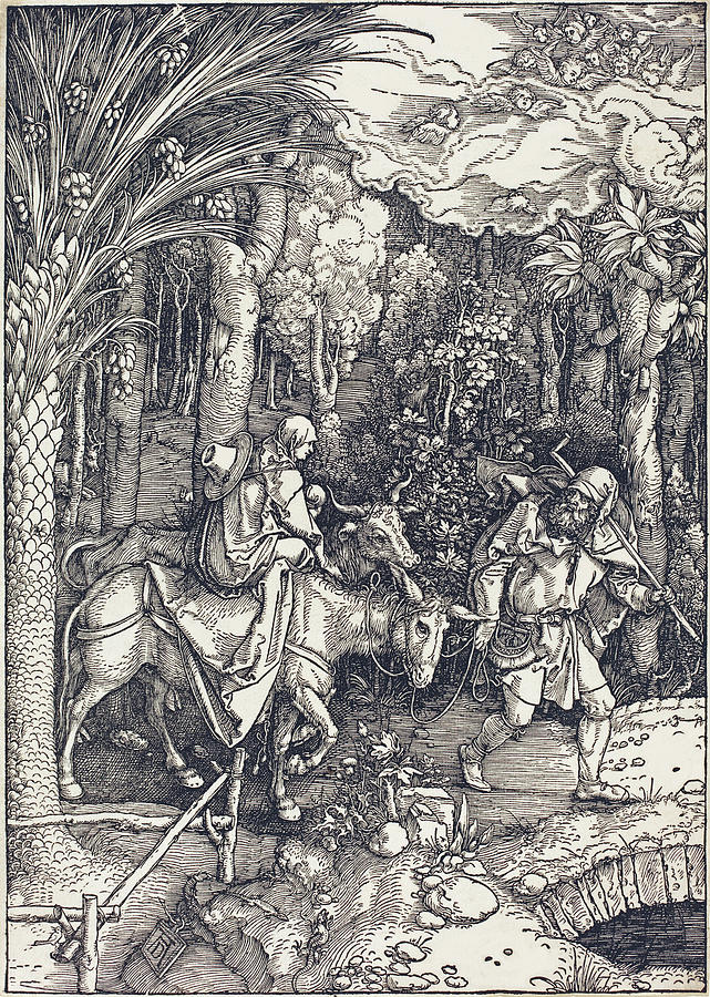 The Flight into Egypt Drawing by Albrecht Durer