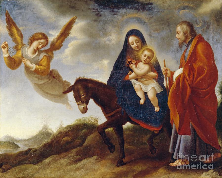 Madonna Painting - The Flight into Egypt by Carlo Dolci