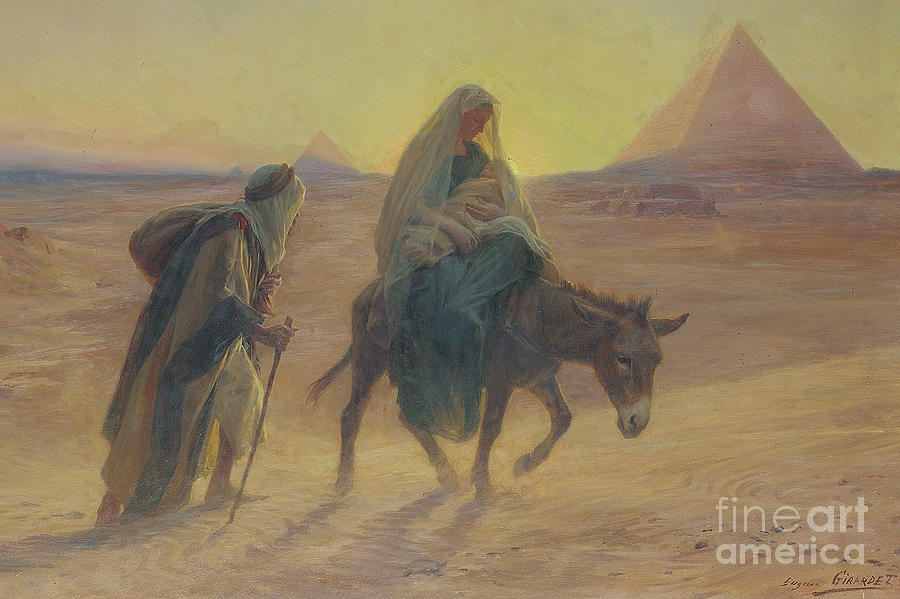 The Flight into Egypt  Painting by Eugene Alexis Girardet