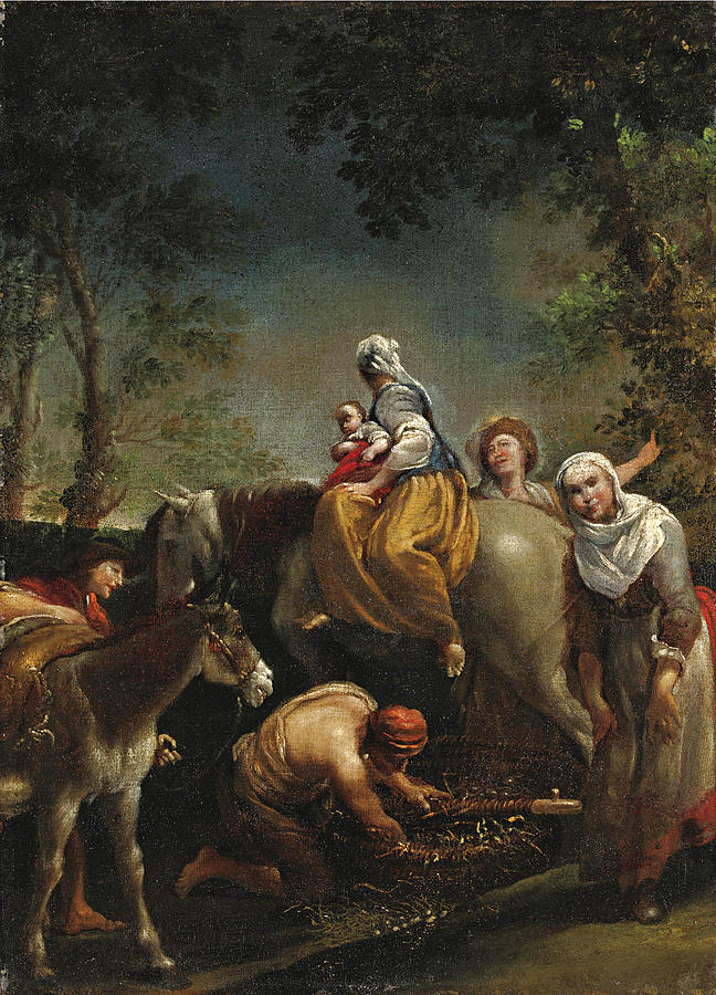 The Flight into Egypt Painting by Giuseppe Maria Crespi