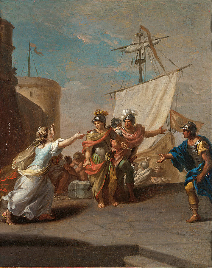 The Flight of Medea with the Argonauts Painting by Attributed to Johann Heinrich Schoenfeld