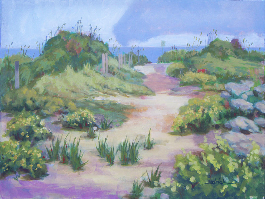 Beach Painting - The Flip-Flop Path to Paradise by Carol Strickland Beach Painting - The Flip-Flop Path to Paradise by Carol Strickland