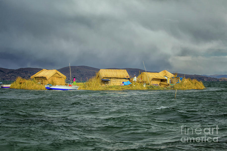 The floating and tourist Islands of lake Titicaca Puno Peru Sout Photograph by Patricia Hofmeester