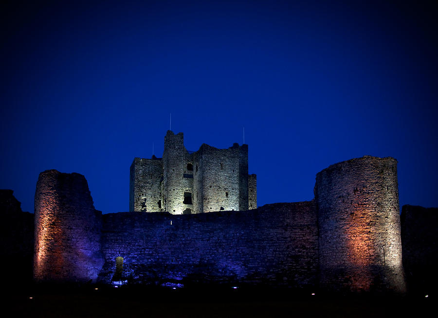 Castle Photograph - The Flood Lit Walls Of Trim Casle by Panoramic Images