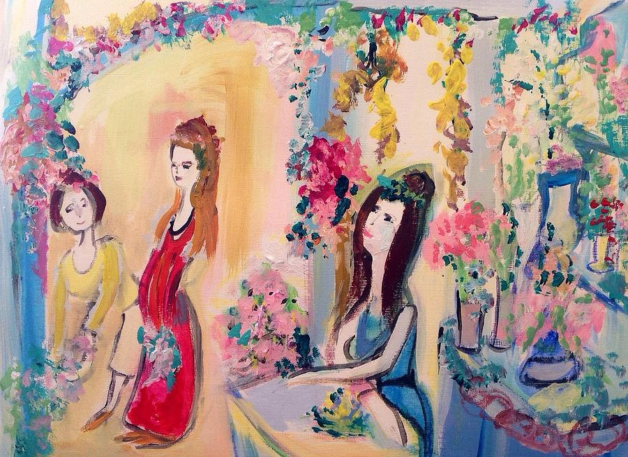 The floral store Painting by Judith Desrosiers