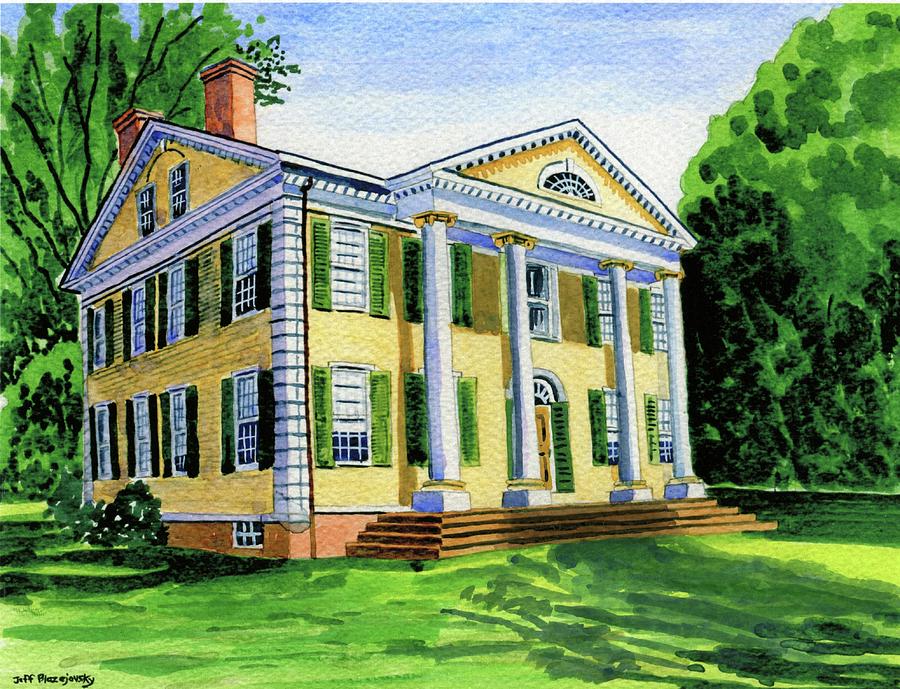 The Florence Griswold house in Old Lyme Ct. Painting by Jeff Blazejovsky
