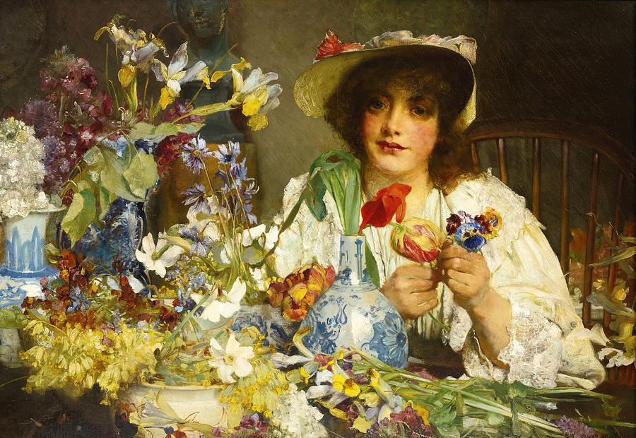 The Florist Painting by Edgar Bundy