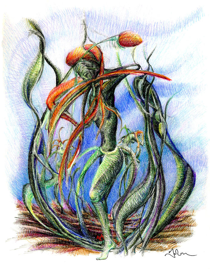 The Flower Dancing Drawing by Mark Johnson
